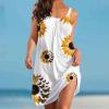 Beach Dresses for Women Spring Striped Print Cute Dress Cover Up Sundress Sleeveless Casual Boho Dress American Flag Patriotic Cute Dress Sundress Sleeveless Casual Boho Tank Dress view 2