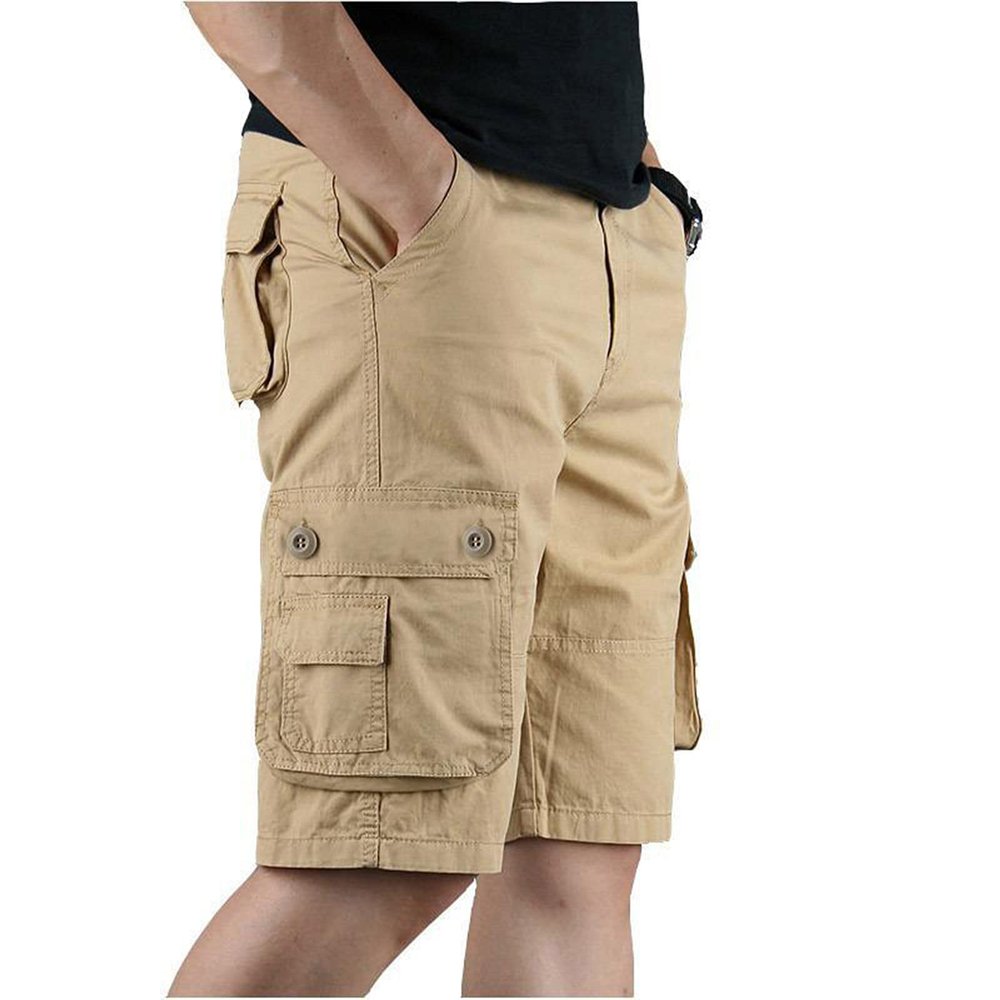 Summer Beach Cargo Tactical Shorts for Mens M-7XL Relaxed Fit Lightweight Hiking Camping Capris Pants with Multi Pockets