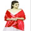 DDNFO Womens Satin Scarf Long Lightweight Shawls Bridesmaid Wedding Wrap Scarf Pashmina (DMPJ) (Black) view 3