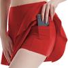 Dressnu Sports Skirt Pants Dance Tennis Skirt Women's Fitness Pants Running Red S view 1