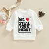 Kayotuas Toddler Baby Crewneck Sweatshirt Cute Letter Print Long Sleeve Shirts Pullover Tops Valentines Day Outfit Spring Clothes (MR STEAL YOUR HEART White,18-24 Months) view 2