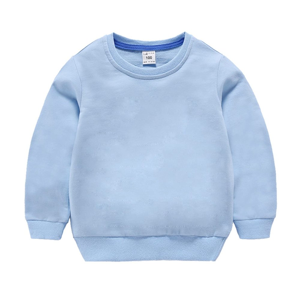 Baby Toddler Boy's Sweatshirt Long Sleeve Loose Warm Cotton Pullover Tops Sport Tops for Kids (Light blue, 2-3 Years)