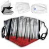 VeJerKK Tree Fashion Face mask,Tall Trees,Dust Washable Reusable Filter and Reusable Mouth Warm Windproof Face,Black Red Grey view 1