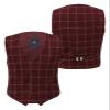 Boys Tweed Windowpane Check Maroon-Burgundy Vest Cotton Slim Fit Retro Smart Casual Dress Single Breasted Vest Size 9 Years view 2