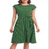 BBcoch Midi Dresses for Women Summer Petite Pleated A Line Polka Dot Dress Green White Dot X-Large view 1