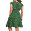 BBcoch Midi Dresses for Women Summer Petite Pleated A Line Polka Dot Dress Green White Dot X-Large view 4