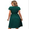 BBcoch Summer Midi Dresses for Women Petite Flowy Pleated A Line Dress Dark Green Medium view 2