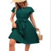 BBcoch Summer Midi Dresses for Women Petite Flowy Pleated A Line Dress Dark Green Medium view 3