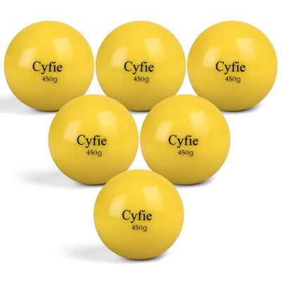 Cyfie Heavy Weighted Baseball/Softball for Hitting, Heavy Balls for Hitting, Batting Training, Pitching Practice and Throwing, plyo balls, plyo baseball, softball pitching training aids 6-Pack-Yellow