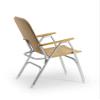 FORMA MARINE Folding Aluminum Boat Chair with Teak Armrests Uniform Fabric, Folding, Anodized, Beige-Brown Fabric, Model M120BR view 4