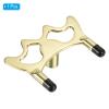 PATIKIL Billiard Bridge Head, Low Fork Pool Cue Stick Bridge Screw-On Metal Billiard Accessories with Rubber Sleeves for Pool Table, Gold Tone view 3