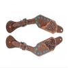 Showman Ladies Chocolate Rough-Out Leather Spur Straps w/Teal Buckstitch Trim view 1