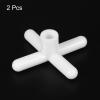 PATIKIL Billiard Bridge Head, 2 Pack Plastic Cross Pool Cue Stick Bridge Head Slide-in Replaceable Cue Accessories for Pool Table, White view 3