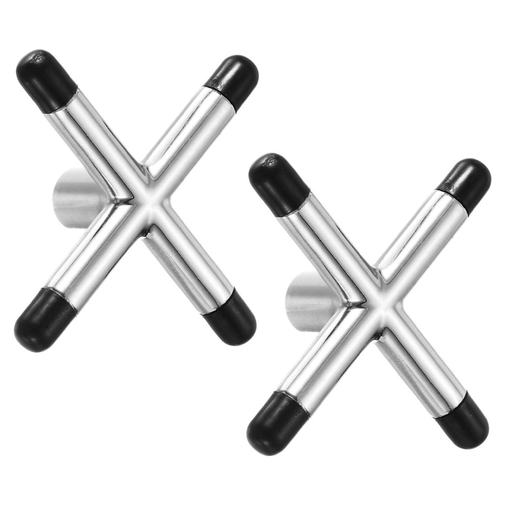 PATIKIL Billiard Bridge Head, 2 Pack Cross Pool Cue Stick Bridge Screw-On Metal Billiard Accessories with Rubber Sleeves for Pool Table, Silver Tone