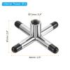 PATIKIL Billiard Bridge Head, 2 Pack Cross Pool Cue Stick Bridge Screw-On Metal Billiard Accessories with Rubber Sleeves for Pool Table, Silver Tone view 2