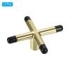 PATIKIL Billiard Bridge Head, 2 Pack Cross Pool Cue Stick Bridge Screw-On Metal Billiard Accessories with Rubber Sleeves for Pool Table, Gold Tone view 3