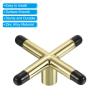 PATIKIL Billiard Bridge Head, 2 Pack Cross Pool Cue Stick Bridge Screw-On Metal Billiard Accessories with Rubber Sleeves for Pool Table, Gold Tone view 4