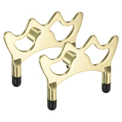 PATIKIL Billiard Bridge Head, 2 Pack Low Fork Pool Cue Stick Bridge Screw-On Metal Billiard Accessories with Rubber Sleeves for Pool Table, Gold Tone