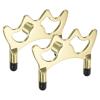 PATIKIL Billiard Bridge Head, 2 Pack Low Fork Pool Cue Stick Bridge Screw-On Metal Billiard Accessories with Rubber Sleeves for Pool Table, Gold Tone view 1