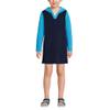 Lands' End G Terry Kangaroo Cover Up Deep Sea Navy Colorblock Kids Xxs view 1