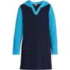 Lands' End G Terry Kangaroo Cover Up Deep Sea Navy Colorblock Kids Xxs view 3