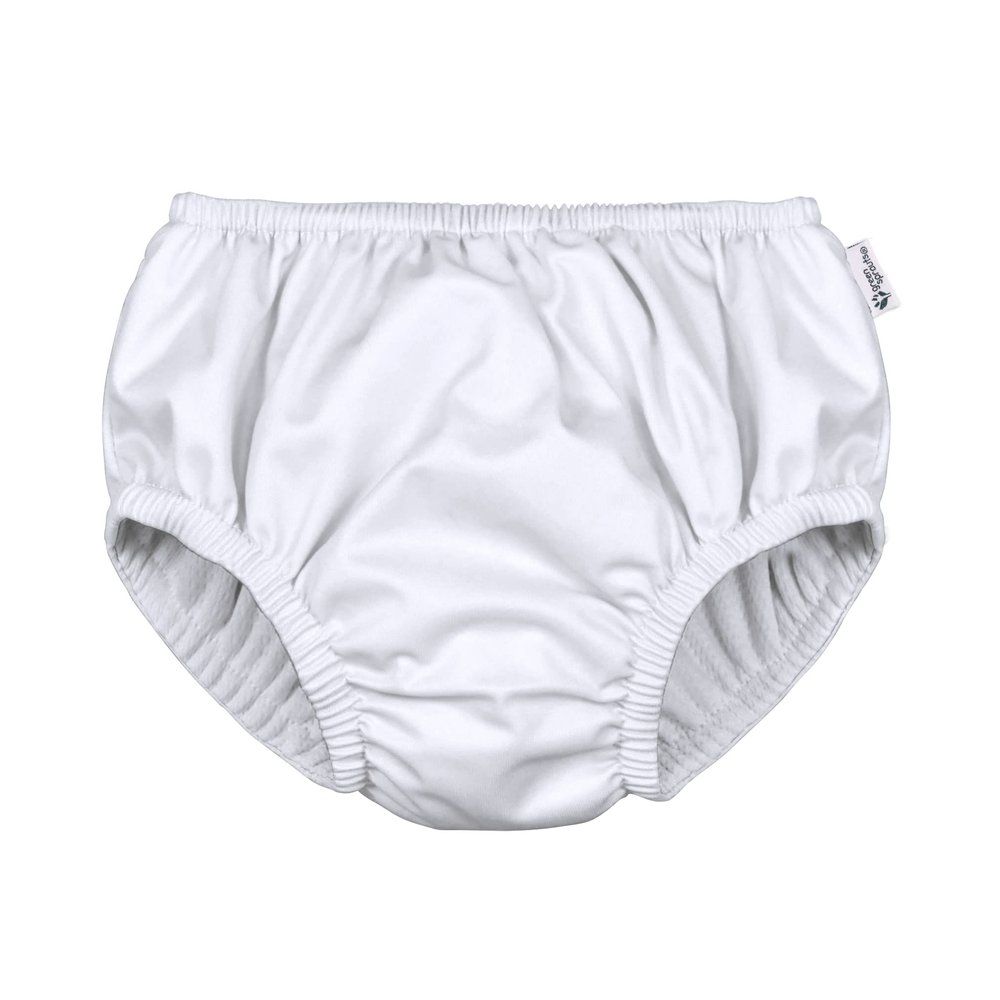 i play. by green sprouts Reusable, Eco Pull-up Swim Diaper, UPF 50, 12 mo, White, Patented Design, STANDARD 100 by OEKO-TEX Certified