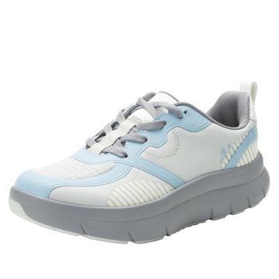 Alegria Women's Solstyce - Rok N Roll - Energizing Support for Effortless Movement - Slip-Resistant with Arch Support - Athletic Sneaker - Walking Tennis Shoes Moon Grey 7-7.5 M US