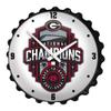 The Fan-Brand NCAA Georgia Bulldogs Bottle Cap Wall Clock: National Champions, White - Football, Basketball & Baseball, College Wall Decor for Home, Office, Game Room, Fan Cave & Garage view 1