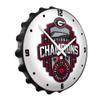 The Fan-Brand NCAA Georgia Bulldogs Bottle Cap Wall Clock: National Champions, White - Football, Basketball & Baseball, College Wall Decor for Home, Office, Game Room, Fan Cave & Garage view 2