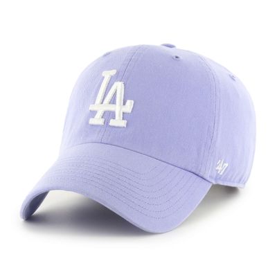 47 Los Angeles Dodgers Hat Mens Womens Clean Up Adjustable Cap, Lavender/Light Purple