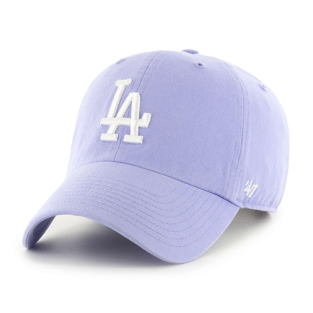47 Los Angeles Dodgers Hat Mens Womens Clean Up Adjustable Cap, Lavender/Light Purple