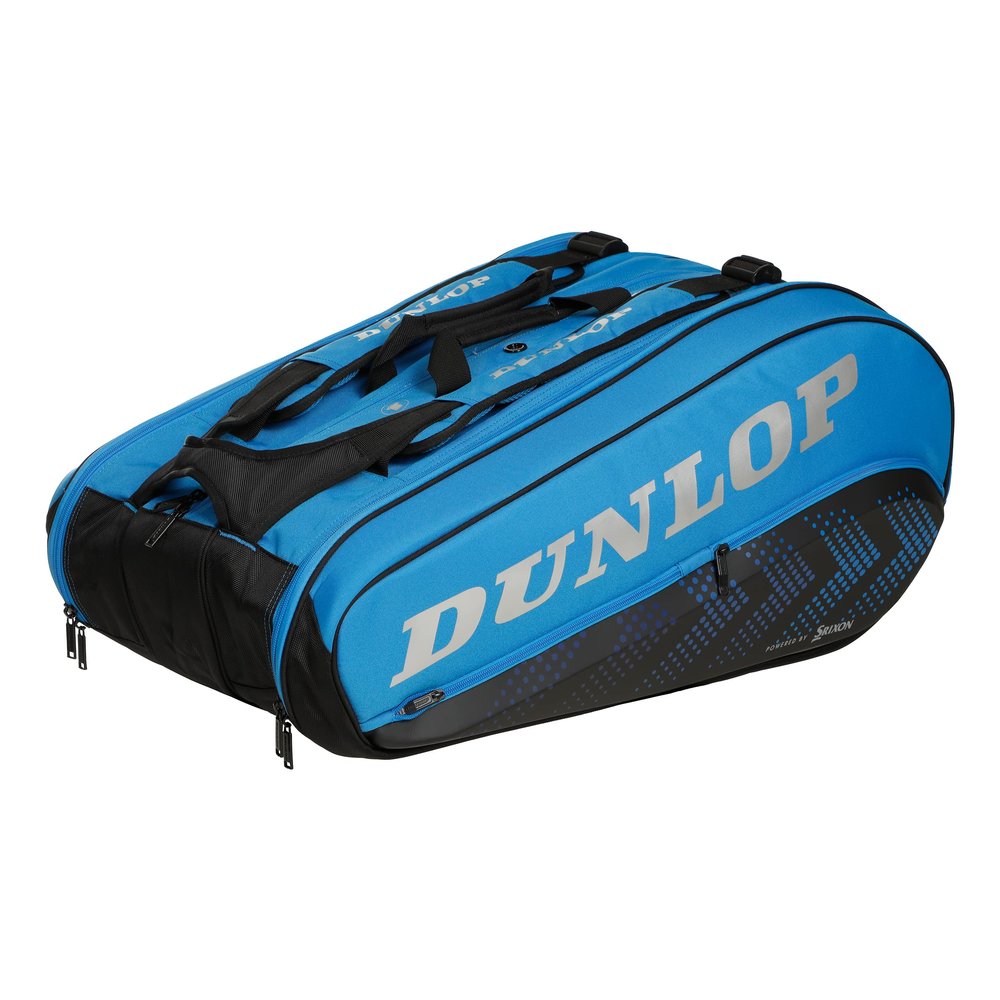 Dunlop Sports FX Performance 12-Racket Tennis Bag, Black/Blue