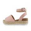Soda Little Kids/Children/Girls Topic-IIS Espadrille Flatform Wedge Open Toe Sandals (Pink Pu, LITTLE KID 13) view 1