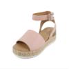 Soda Little Kids/Children/Girls Topic-IIS Espadrille Flatform Wedge Open Toe Sandals (Pink Pu, LITTLE KID 13) view 2