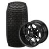 10" Matte Black Golf Cart Wheels and Tires Combo (20x10-10 Turf) Set of 4 view 1