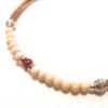 10 Inch Red Turquoise Wood Bead Micro Suede Leather Anklet Casual Boho Swim Jewelry Gift Boxed view 2