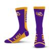 For Bare Feet NCAA LSU TIGERS MVP Crew Sock Team Color Large view 1