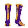 For Bare Feet NCAA LSU TIGERS MVP Crew Sock Team Color Large view 2