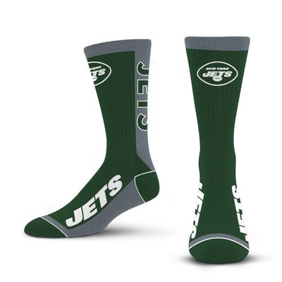 For Bare Feet NFL NEW YORK JETS MVP Crew Sock Team Color Large