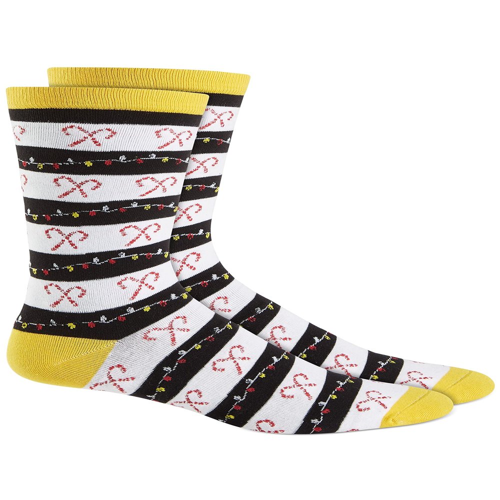 Club Room Men's Holiday Socks (Candy Cane Stripe, One Size)