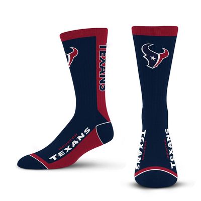 For Bare Feet NFL HOUSTON TEXANS MVP Crew Sock Team Color Large