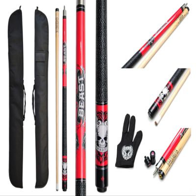 1x1 Hard Pool Cue Case Billiard Stick Carrying Pool Cue Case - 1B1S - Holds 1 Butt and 1 Shaft (Several Colors Available) (Kit-ON6(Cue+Case))