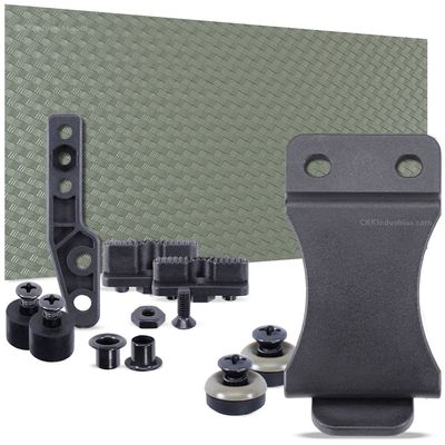 DIY Holster Making Kit - 1-Piece Adjustable Retention Concealment Holster (Light Bearing) - (IWB) - Basketweave - (Flat Dark Earth) - FOMI (1.75in) - (w/Flat Dark Earth Finishing Washers)