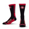 For Bare Feet NFL SAN FRANCISCO 49ERS MVP Crew Sock Team Color Large view 1