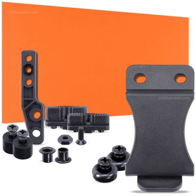 DIY Holster Making Kit - 1-Piece Adjustable Retention Concealment Holster (Light Bearing) - (IWB) - KYDEX - P1 Texture - (Hunter Orange) - FOMI (1.50in) - (w/Black Finishing Washers)