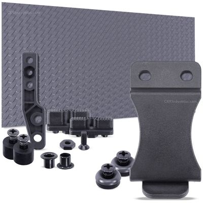 DIY Holster Making Kit - 1-Piece Adjustable Retention Concealment Holster (Light Bearing) - (IWB) - Basketweave - (Storm Gray) - FOMI (1.75in) - (w/Storm Gray Finishing Washers)