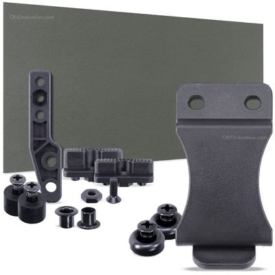 DIY Holster Making Kit - 1-Piece Adjustable Retention Concealment Holster (Light Bearing) - (IWB) - KYDEX - P1 Texture - (Olive Drab) - FOMI (1.75in) - (w/Black Finishing Washers)