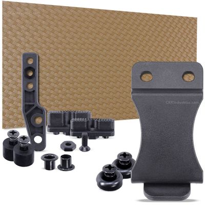 DIY Holster Making Kit - 1-Piece Adjustable Retention Concealment Holster (Light Bearing) - (IWB) - Basketweave - (Coyote Brown) - FOMI (1.75in) - (w/Black Finishing Washers)