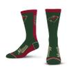 For Bare Feet NHL MINNESOTA WILD MVP Crew Sock Team Color Large view 1