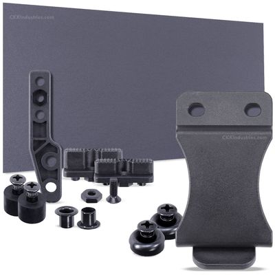 DIY Holster Making Kit - 1-Piece Adjustable Retention Concealment Holster (Light Bearing) - (IWB) - KYDEX - P1 Texture - (Storm Gray) - FOMI (1.50in) - (w/Black Finishing Washers)
